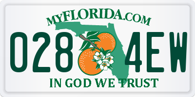 FL license plate 0284EW