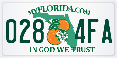 FL license plate 0284FA