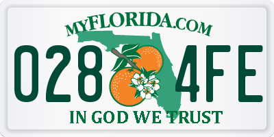 FL license plate 0284FE