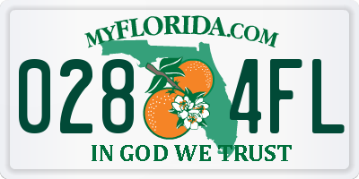 FL license plate 0284FL