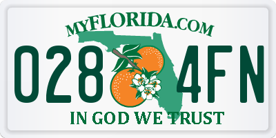 FL license plate 0284FN