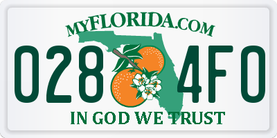 FL license plate 0284FO