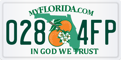 FL license plate 0284FP