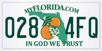 FL license plate 0284FQ