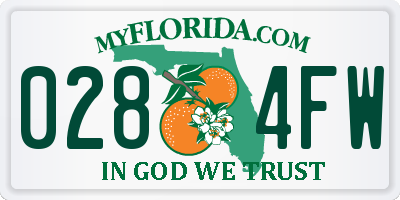 FL license plate 0284FW