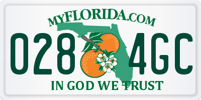 FL license plate 0284GC