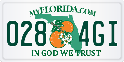 FL license plate 0284GI