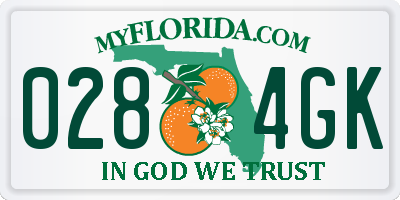 FL license plate 0284GK