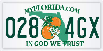 FL license plate 0284GX