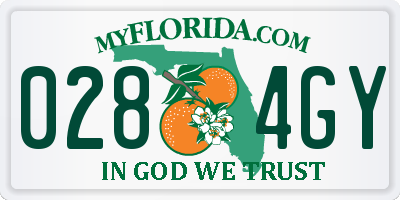 FL license plate 0284GY