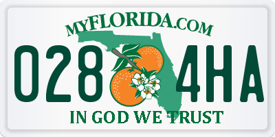 FL license plate 0284HA