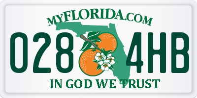 FL license plate 0284HB