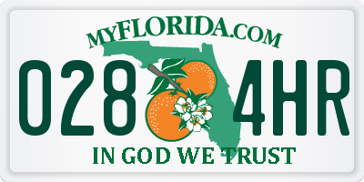 FL license plate 0284HR