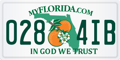 FL license plate 0284IB