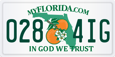 FL license plate 0284IG