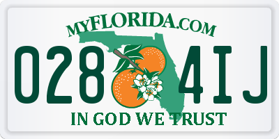 FL license plate 0284IJ