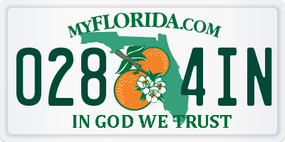 FL license plate 0284IN