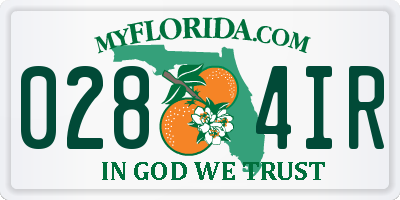 FL license plate 0284IR