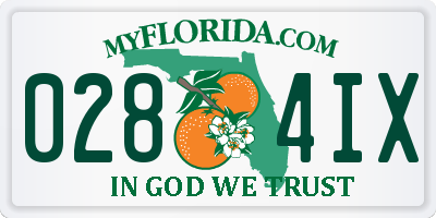 FL license plate 0284IX
