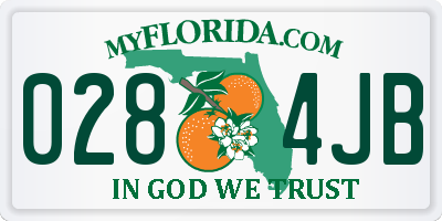 FL license plate 0284JB