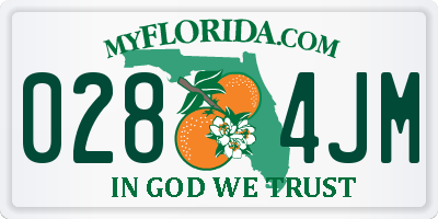 FL license plate 0284JM
