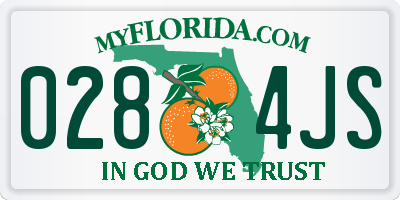 FL license plate 0284JS