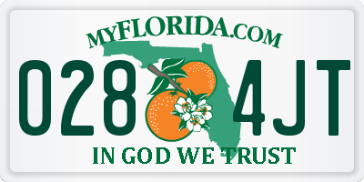 FL license plate 0284JT