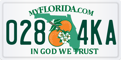 FL license plate 0284KA