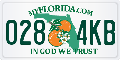 FL license plate 0284KB