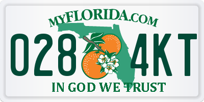 FL license plate 0284KT
