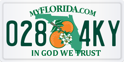 FL license plate 0284KY