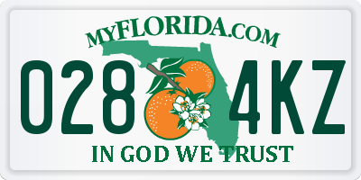 FL license plate 0284KZ