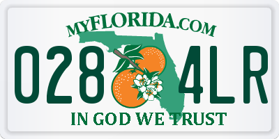 FL license plate 0284LR