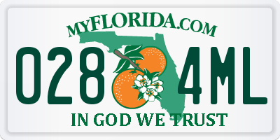 FL license plate 0284ML