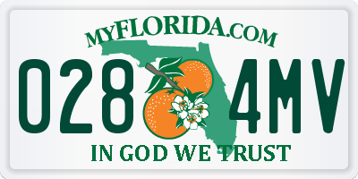 FL license plate 0284MV