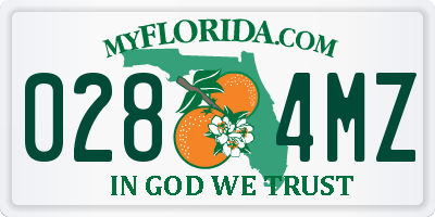 FL license plate 0284MZ