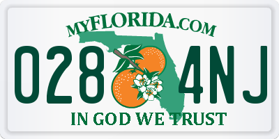 FL license plate 0284NJ