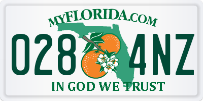 FL license plate 0284NZ
