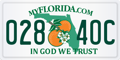 FL license plate 0284OC