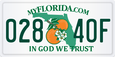 FL license plate 0284OF