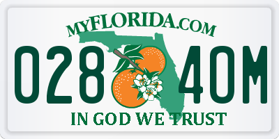 FL license plate 0284OM
