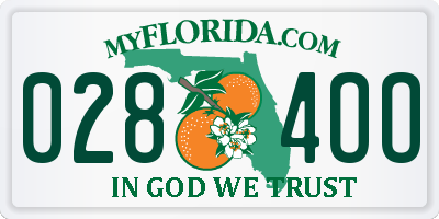 FL license plate 0284OO