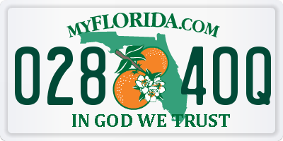 FL license plate 0284OQ