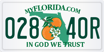 FL license plate 0284OR