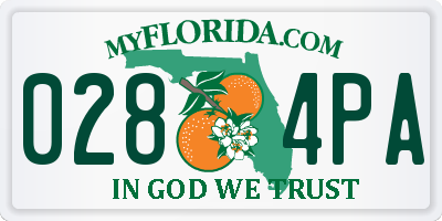 FL license plate 0284PA