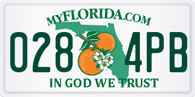 FL license plate 0284PB