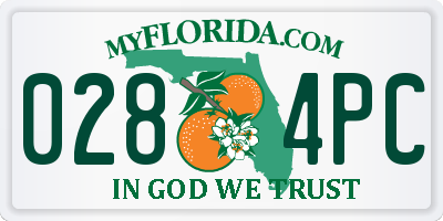 FL license plate 0284PC