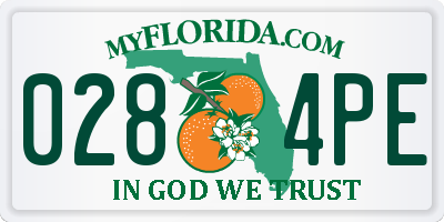 FL license plate 0284PE
