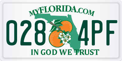 FL license plate 0284PF