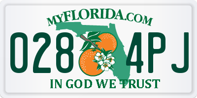 FL license plate 0284PJ